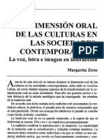 La Dimensión Oral de Las Culturas en Las Sociedades