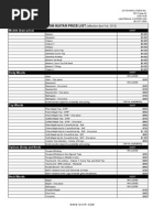 Suhr 2013 Custom Guitars Price List MSRP