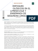 Enfoques Metodológicos en El Aprendizaje y Enseñanza de Segundas Lenguas