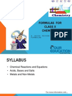 Formulas For Class X Chemistry