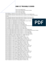 Obd II Trouble Codes