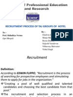 Recruitment Process of Taj Groups of Hotel