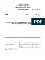 You Are Required To Answer All Sections: ST - Ignatius College Secondary Boys', Qormi Half-Yearly Examinations 2010/2011