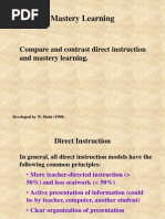 Differences Bet Mastery Learning and Direct Instruction