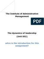 Unit 602 The Dynamics of Leadership