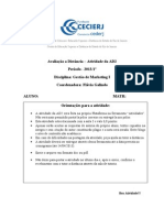 Atividade Da AD2 de Gestão de Marketing I - 2013 1º-1