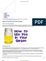 How To Use Pee in Your Garden