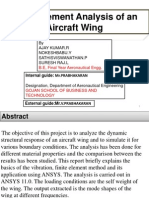 Design and Analysis of An Aircraft Wing Structure