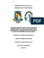 Bases de Estudio para Los Procesos de Obtencion de La Urea Granulada para Fertilizante y Tecnologia Aplicada en La Planta Petroquimica de Bulo-Bulo