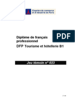 DFP Tourisme Et Hôtellerie B1 Jeu Témoin 023