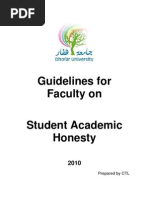 Guidelines For Faculty On Student Academic Honesty