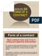 Lecture 6B Lecture 6B: Form of A Form of A Contract Contract Contract Contract