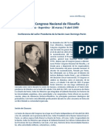 Juan Domingo Peron - Primer Congreso de Filosofia (1949)