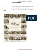 Os Orixás e Os Santos Correspondentes