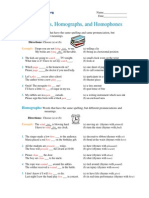 PDFs Homonyms, Homographs, Homophones