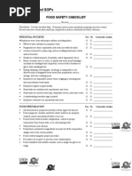 Food Safety Checklist