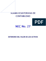 NEC 27 Deteríoro de Los Valores de Los Activos