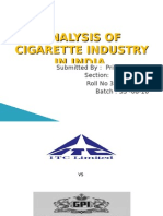 Analysis of Cigarette Industry in India