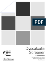 Dyscalculia Screener Manual