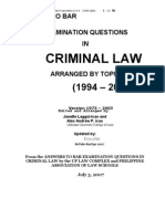 Criminal Law Bar Q&A