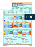 CALENDAR - 2012: Sick Leave CPL Holiday Late/Gate Pass Present Leave CPL Leave