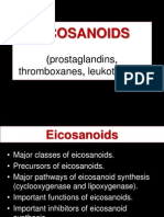 Eicosanoids: (Prostaglandins, Thromboxanes, Leukotrienes)