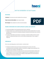 Example Method Statement For The Installation of Roof Trusses