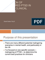 Detection of Malingered PTSD in Clinical Practice