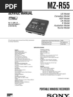 Sony MZ-R55 Service Manual