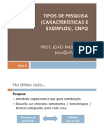 Aula 3 - Tipos de Pesquisa, Curriculum Lattes