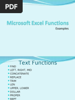 Microsoft Excel Functions Examples