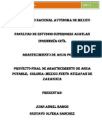 Memoria de Cálculo. Proyecto de Abastecimiento de Agua Potable