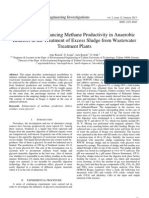 Possibility of Enhancing Methane Productivity in Anaerobic Reactors in The Treatment of Excess Sludge From Wastewater Treatment Plants