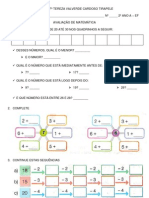 Avaliação de Matemática 2º Ano