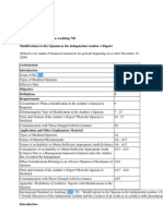 International Standard On Auditing 705 Modifications To The Opinion in The Independent Auditor's Report