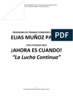 Programa de Trabajo Consejero Superior