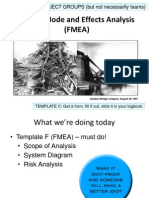 Failure Mode and Effects Analysis (FMEA) : SIT IN PROJECT GROUPS (But Not Necessarily Teams)