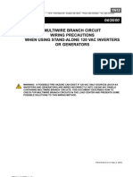 Multiwire Branch Circuit Wiring Precautions When Using Stand-Alone 120 Vac Inverters or Generators