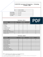 NASSCOM Assessment of Competence - Technology Score Card: Test Scores - Part A