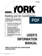 User'S Information Manual: Single Package Air Conditioner Gas/Electric