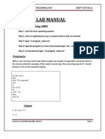 Unix Lab Manual: Instructions For Using UNIX