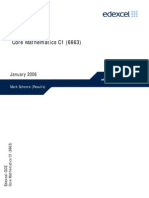 Edexcel GCE Core 1 Mathematics C1 Jan 2006 6663 Mark Scheme