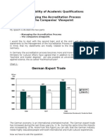 Comparability of Academic Qualifications - Managing The Accreditation Process - The Companies' Viewpoint