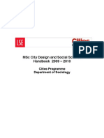 MSC City Design and Social Science Handbook 2009 - 2010: Cities Programme Department of Sociology