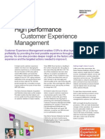 High Performance: Customer Experience Management