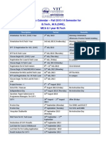 Academic Calendar For Fall 2013-14 VIT University