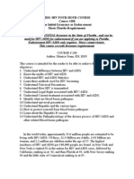 Aids/ Hiv Four Hour Course Course #100 For Initial Licensure or Endorsement Meets Florida Requirements