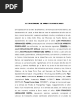 ACTA NOTARIAL DE ARRESTO DOMICILIARIO Gilberto Pérez Javier.