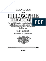 Clavicule de La Philosophie Hermétique 1753 NO1786