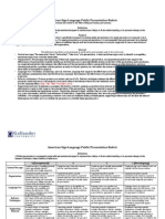 Asl Presentation Rubric